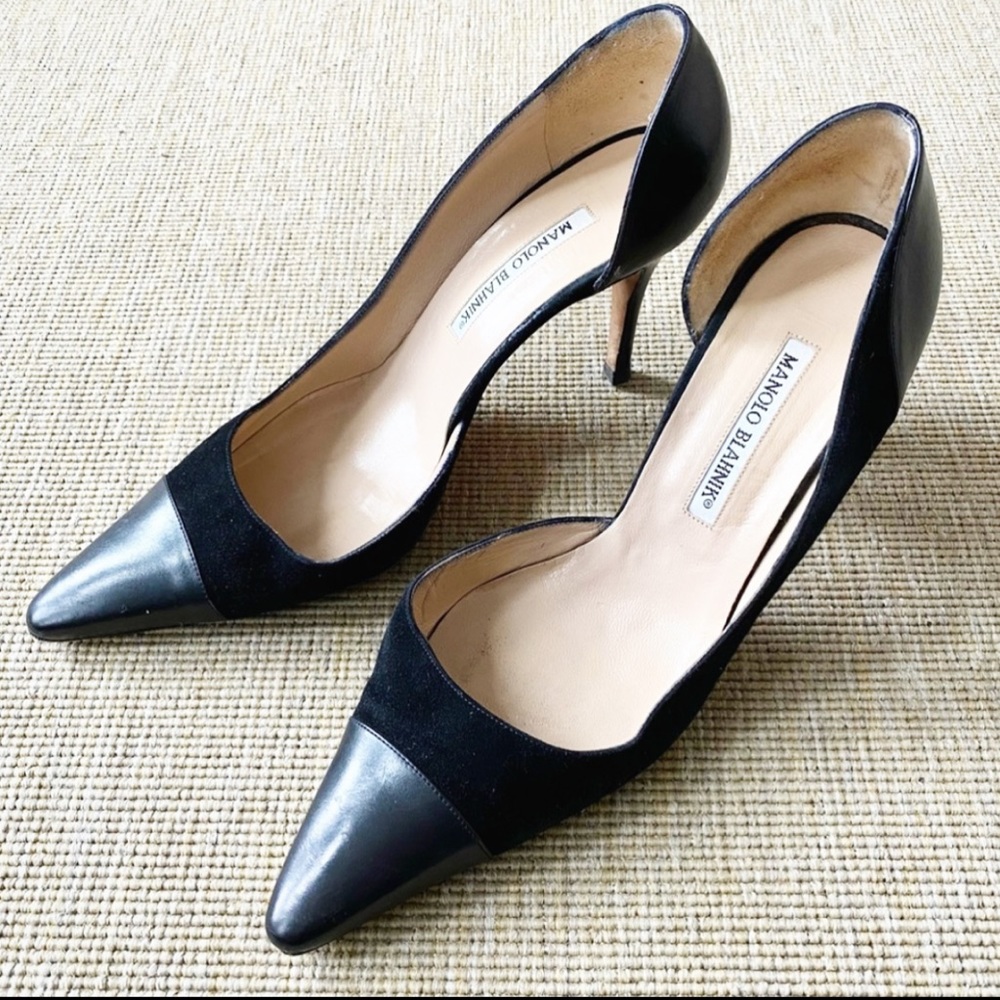 manolo blahnik half d’orsay pumps